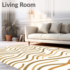 Earthy Tan Swirls Contemporary Rug