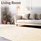 Cream Beige White Floral Damask Rug