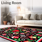 Whimsical Houses Garden Heart Rug
