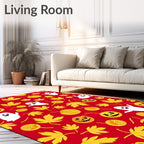 Autumn Ghost Pumpkin Leaf Medley Rug