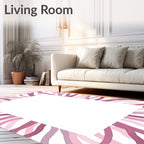 Pink Wavy Stripes Border Rug