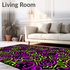 Vibrant Pink Neon Organic Shapes Rug