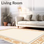 Cream Golden Organic Border Rug