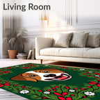 Festive Dog Holiday Garland Rug