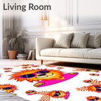 Cool Lion Sunglasses Tropical Ferns Rug