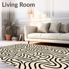 Organic Black Line Contour Rug