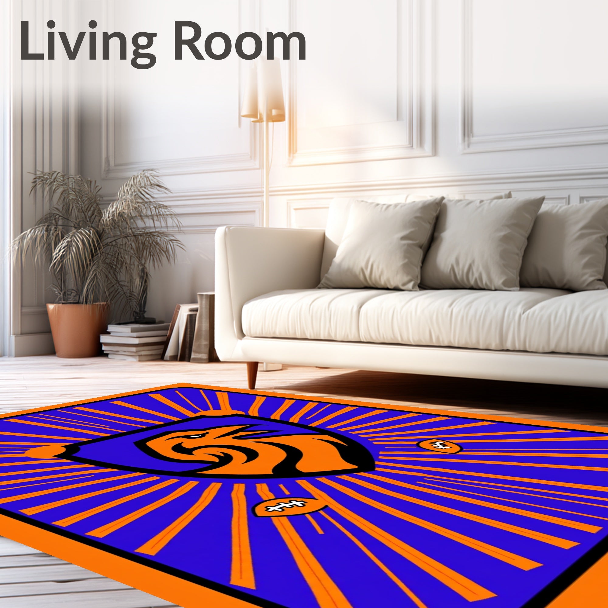 Bold Orange Eagle Shield Rug