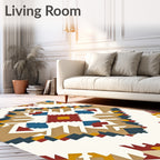 Southwestern Diamond Red Blue Geometric Rug