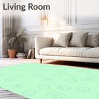 Mint Green Floral Scatter Rug