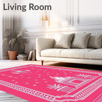 Cozy Pink Hearth Fire Mittens Rug