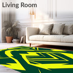 Bold Yellow Geometric Jagged Stripe Rug