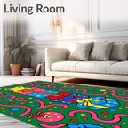 Cute Yellow Frog Stacked Gifts Ribbons Rug