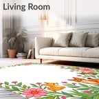 Pink Floral Garden Cats and Puppies Rug