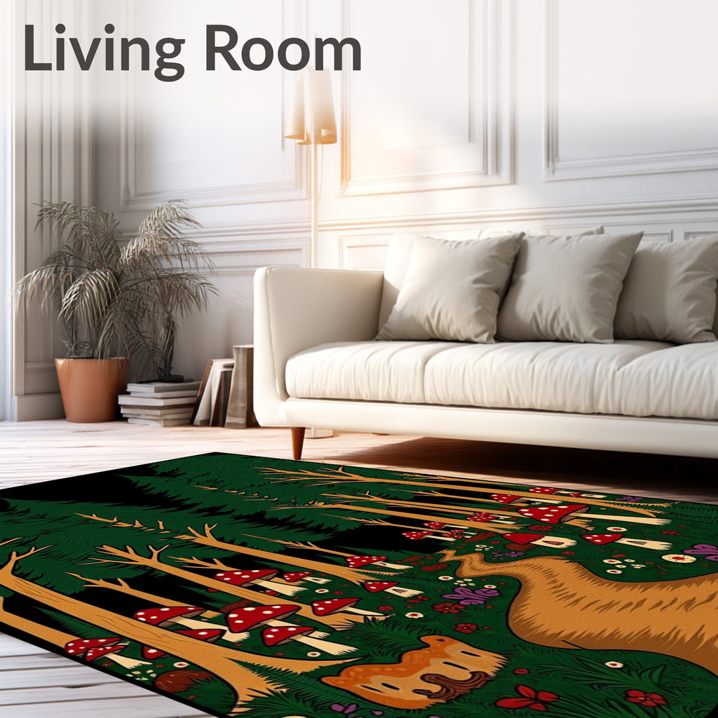 Enchanted Forest Mushroom Path Rug