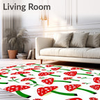 Red White Spotted Mushroom Garden Rug