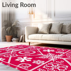 Winter Wonder Heartflakes Rug
