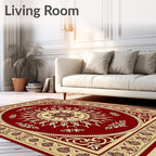 Garnet Sunburst Floral Medallion Rug