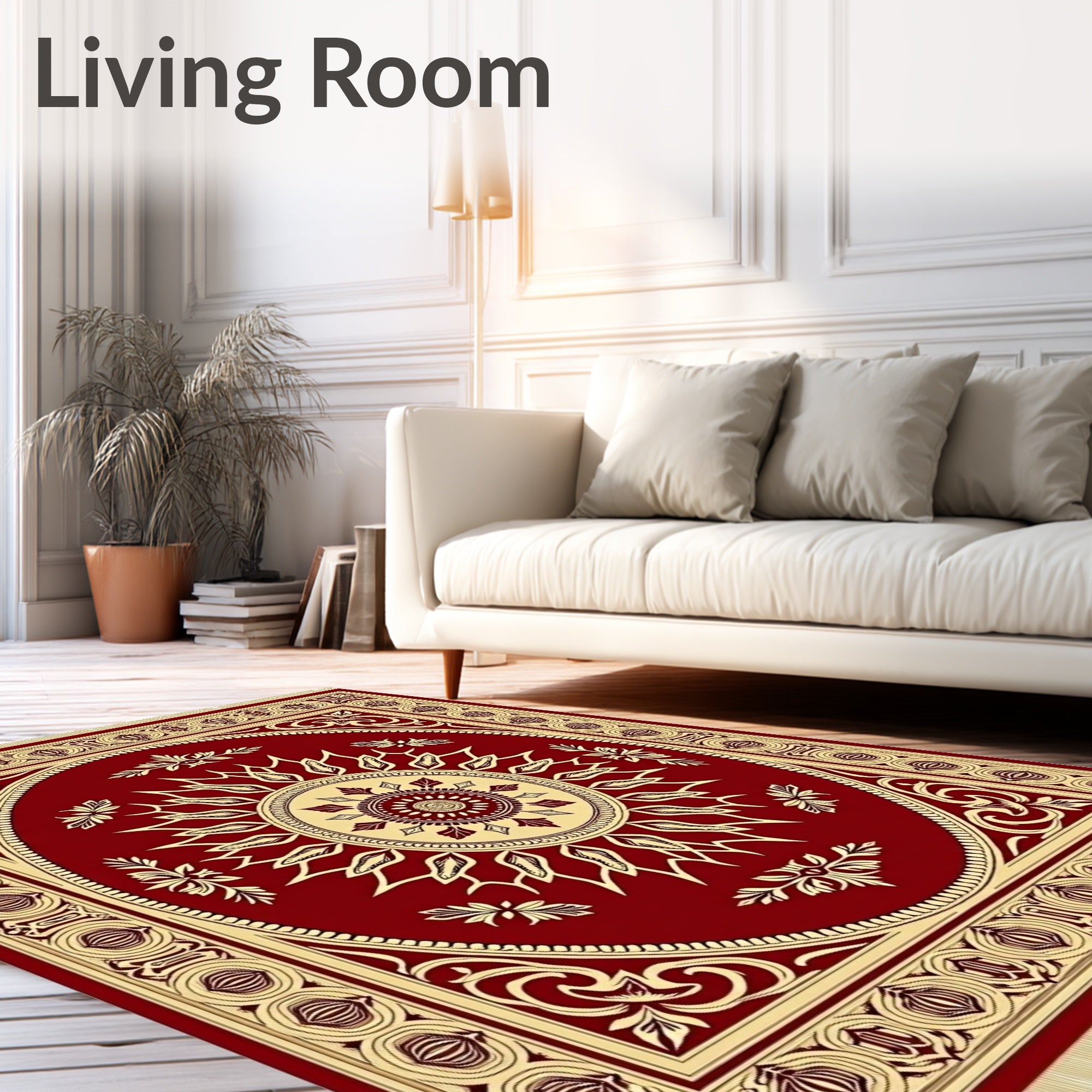Garnet Sunburst Floral Medallion Rug