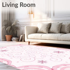 Pastel Pink Swirls Snowflake Garland Rug