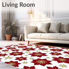 Crimson Flower Starry Medallion Rug
