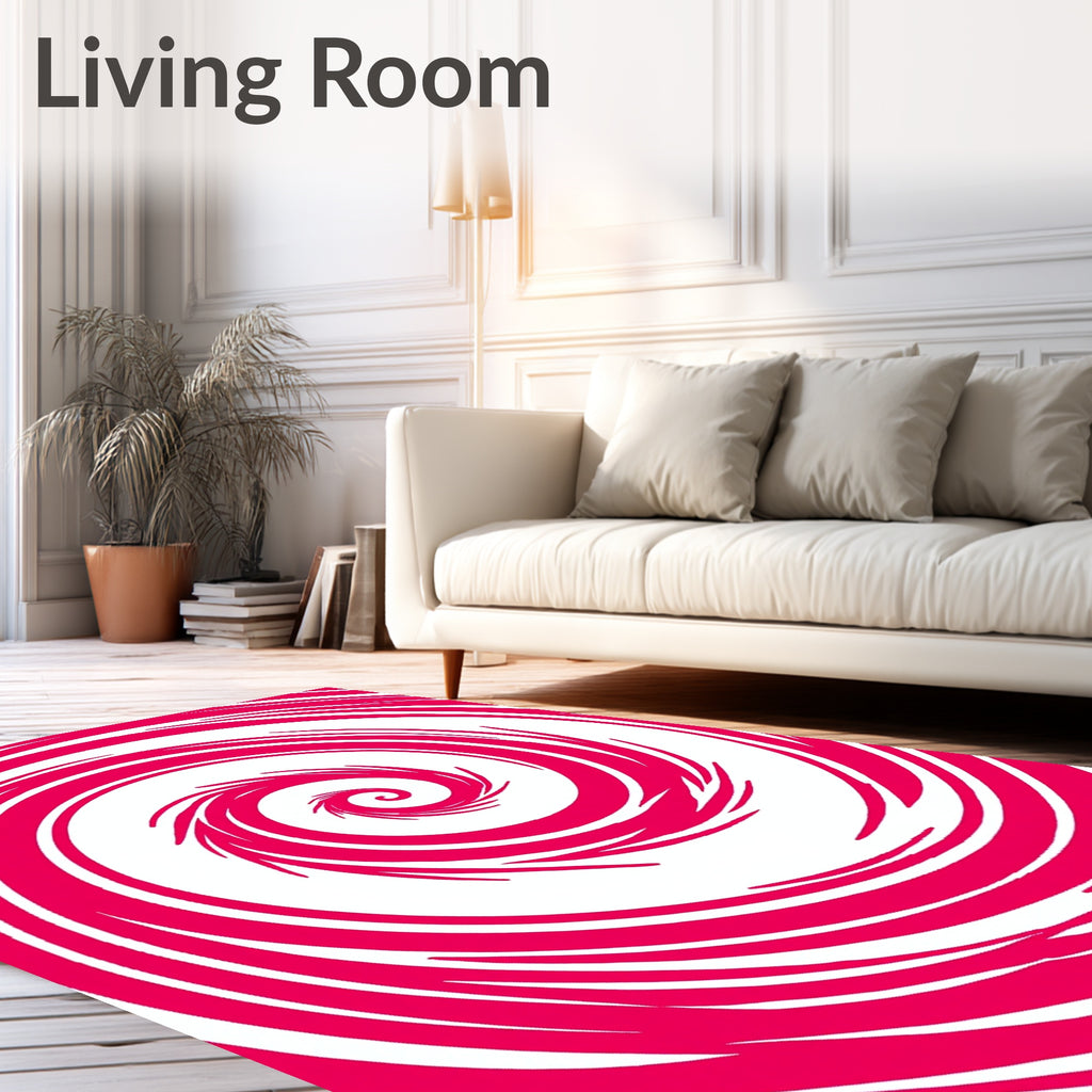 Vibrant Pink Swirl Vortex Rug