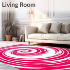 Vibrant Pink Swirl Vortex Rug