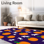 Orange Pumpkin Ghostly Halloween Nap Rug