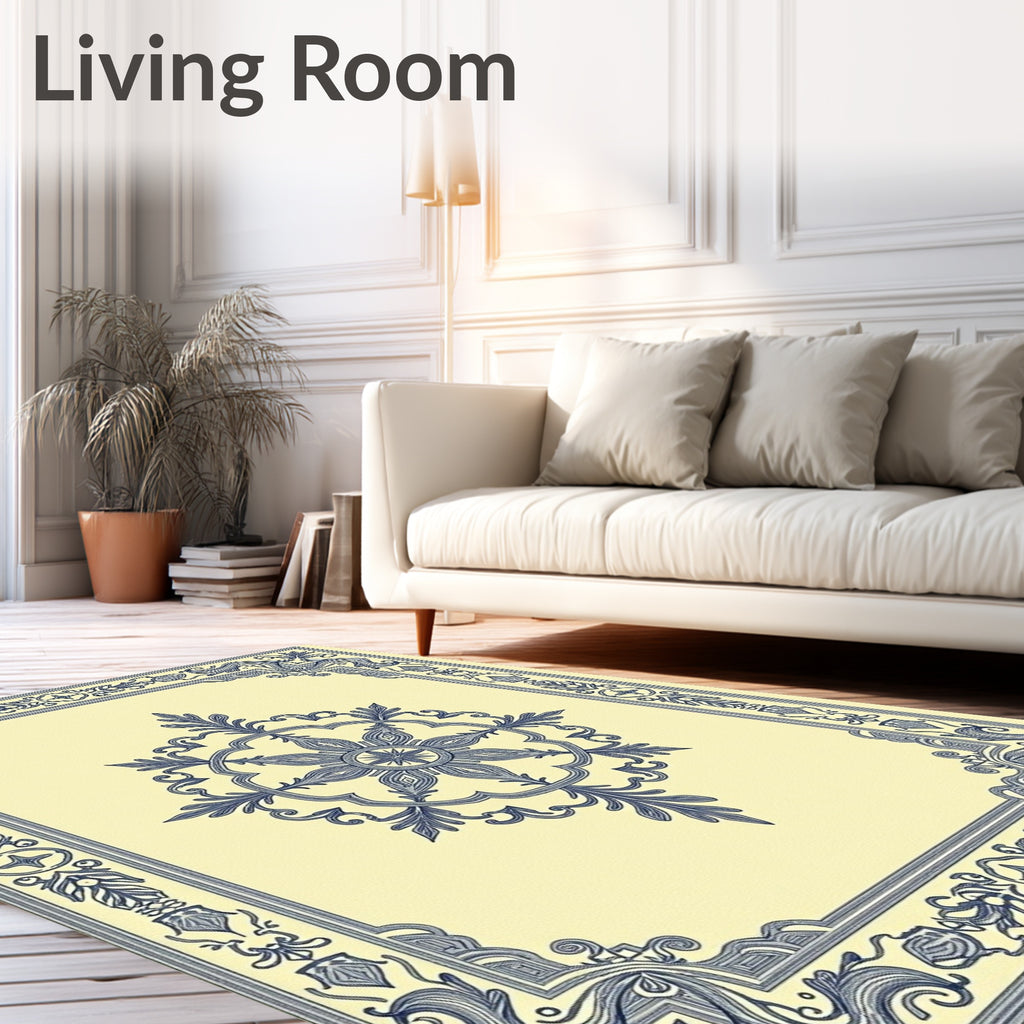 Indigo And Butterflower Centerpiece Rug