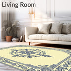 Indigo And Butterflower Centerpiece Rug