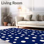 Navy Cream Polka Dot Scatter Rug