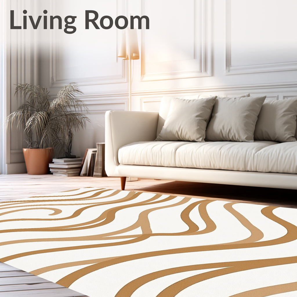 Copper Wave Flowing Lines Rug