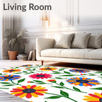 Vibrant Multicolor Floral Garden Bloom Rug