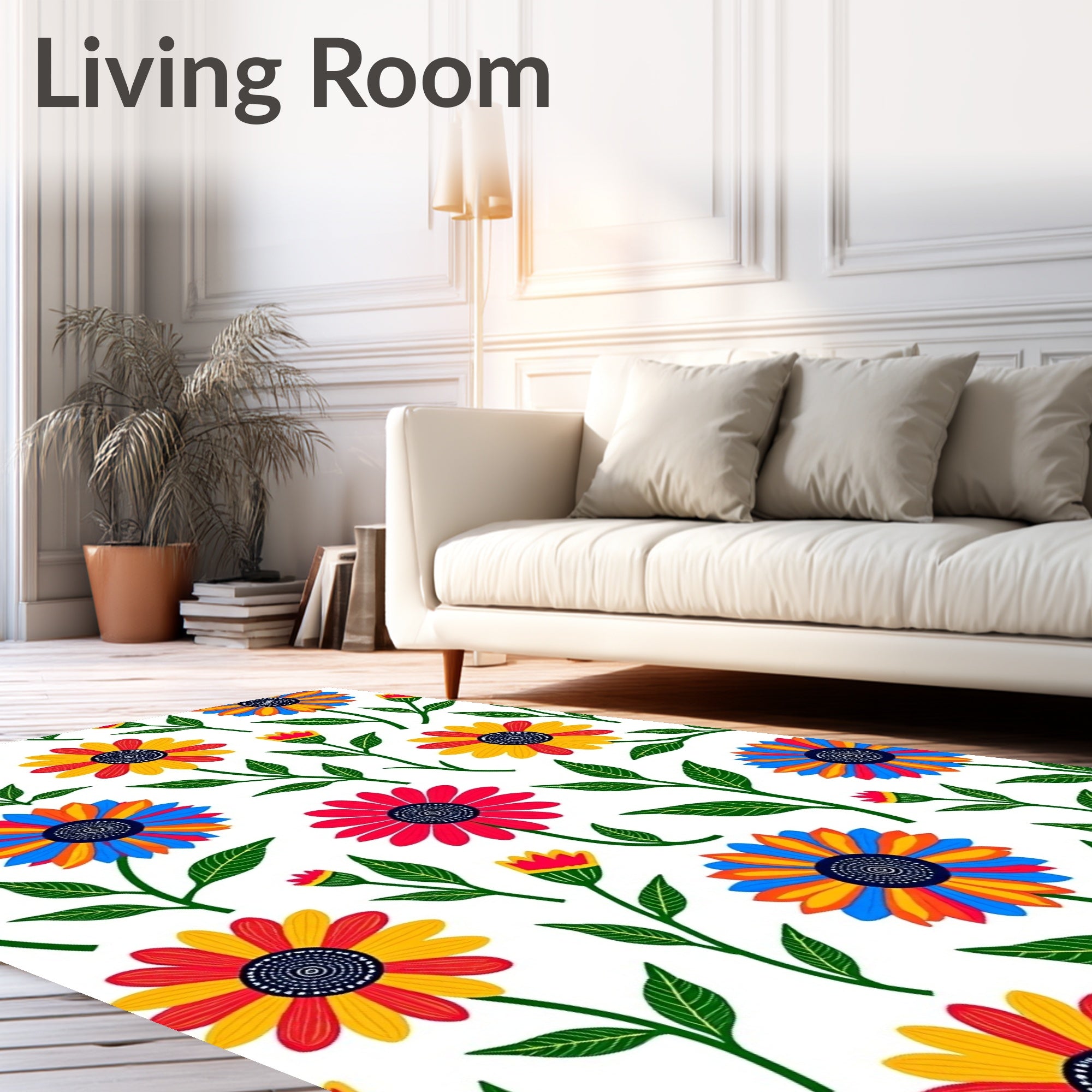 Vibrant Multicolor Floral Garden Bloom Rug