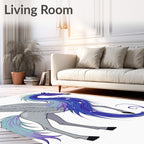 Magical Gray Pegasus Galaxy Mane Rug