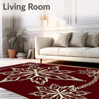Crimson Floral Medallion Arrangement Rug