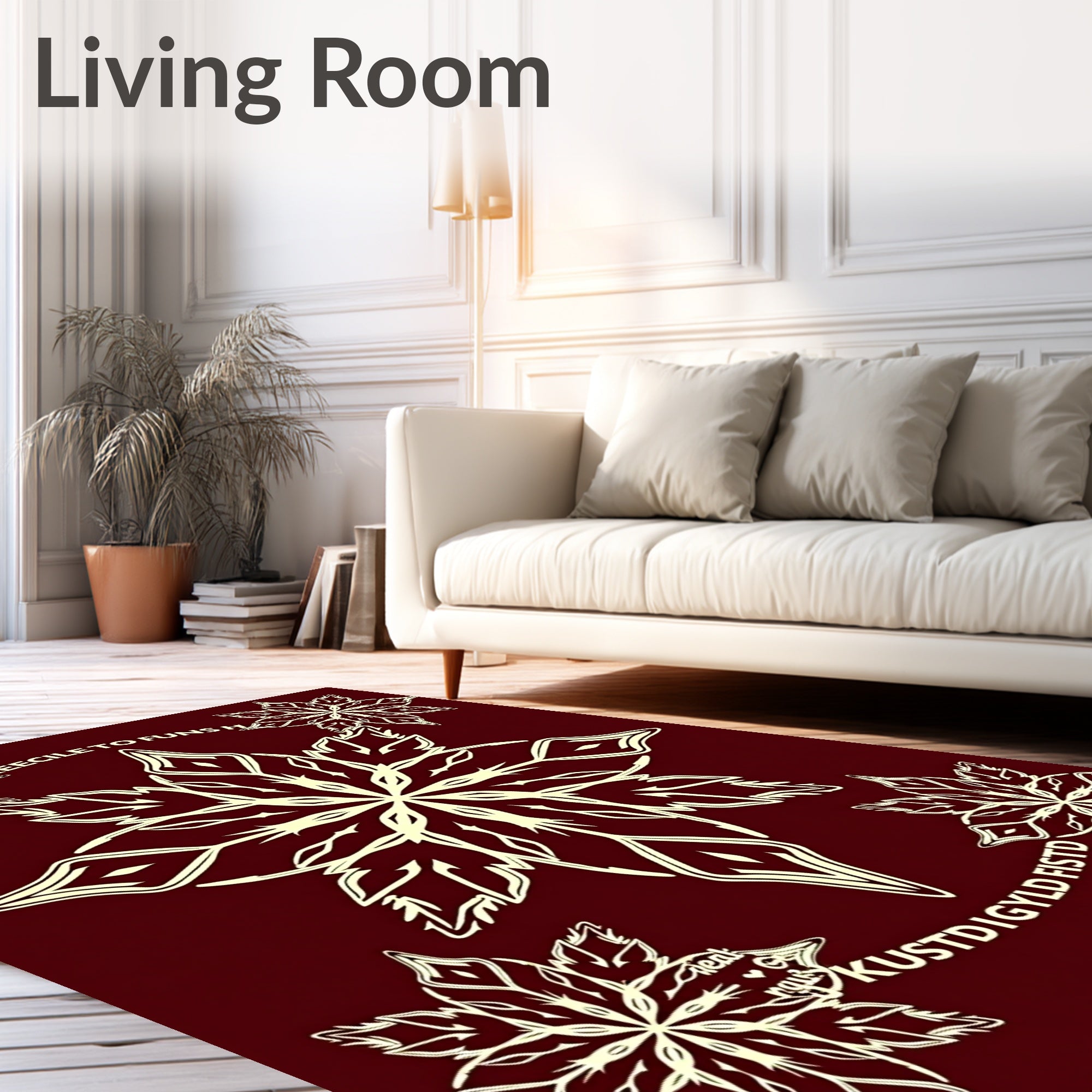Crimson Floral Medallion Arrangement Rug