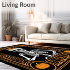Royal Skeleton Pumpkin Frame Art Rug