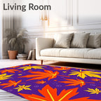 Autumn Maple Leaf Scatter Print Rug