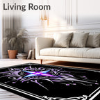 Radiant Purple Starburst Mandala Rug