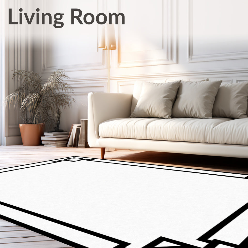 Classic Black White Geometric Corner Medallion Rug