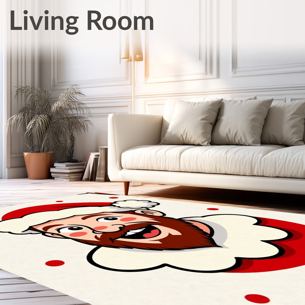 Charming Santa Claus Festive Red Dot Rug