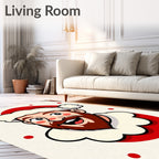 Charming Santa Claus Festive Red Dot Rug