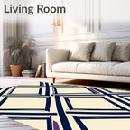 Navy Purple Diamond Stripe Rug