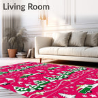 Christmas Trees Trucks Holiday Border Rug