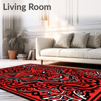 Crimson Red Fierce Beast Swirl Rug