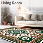 Emerald Green Swirl Medallion Rug