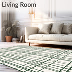Classic Forest Green Tartan Plaid Rug