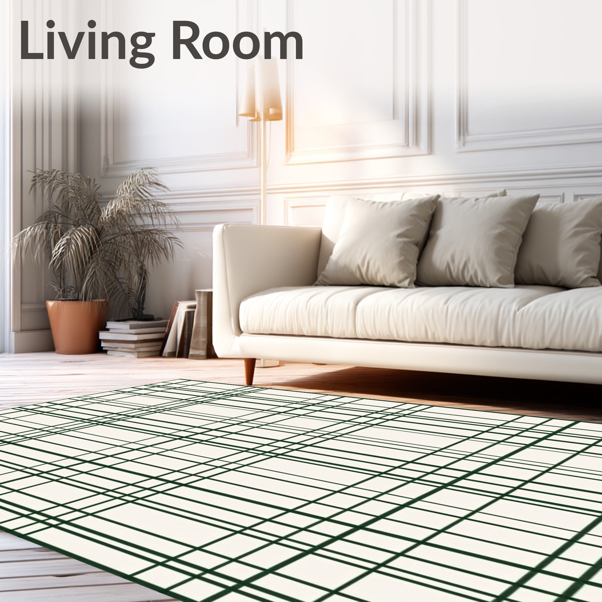 Classic Forest Green Tartan Plaid Rug