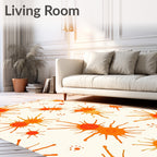Radiant Orange Starburst Splash Rug