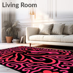 Bold Pink Horse Floral Maze Rug